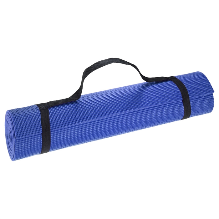 Yogamåtte med bærestrop, 180 x 60 x 0,5 cm - Blå